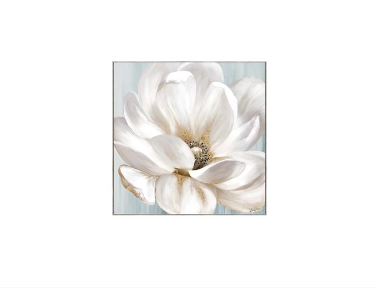 Framed Silver/White Customized White Peony 60*60 cm