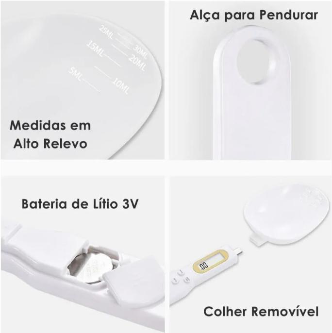 Balança Digital Colher Portátil 500g,precisa 0.1g, Auto-off