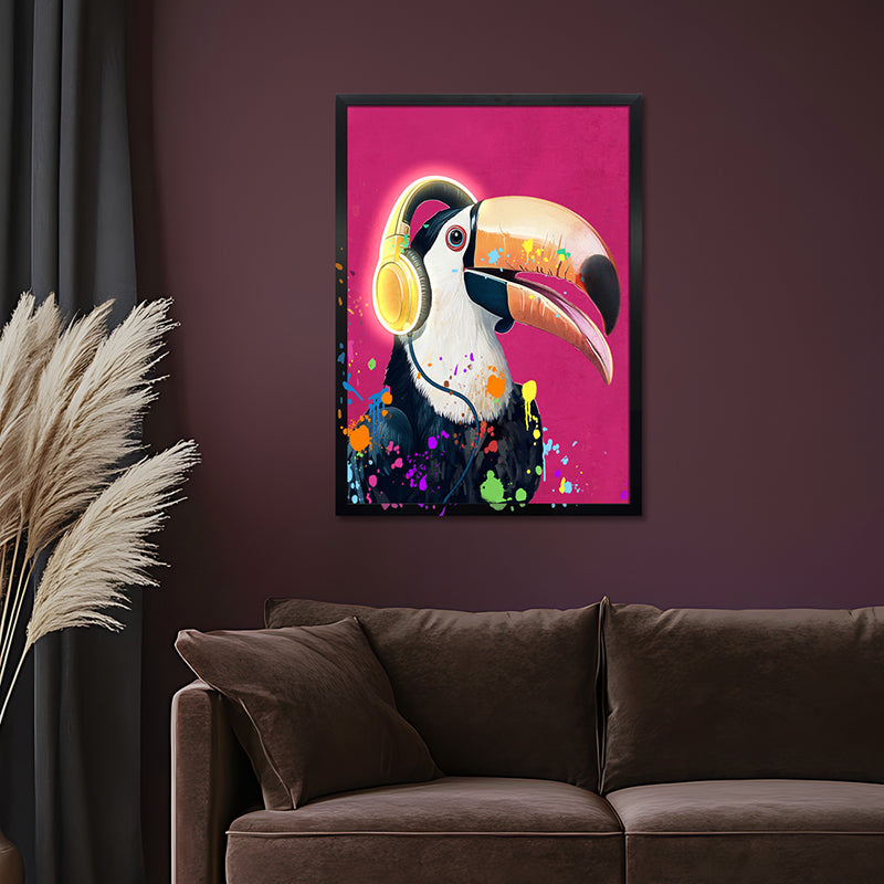 Modern Lighted Canvas Wall Art LED Framed Picture with Timer, Battery Operated Poster Anxiety Relief Bedroom Decoration Home Decor Gift (12x16 inch)