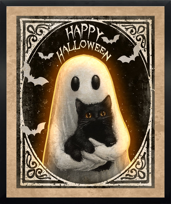 Halloween Light Art LED Wall Art with Framed Cute Art for Wall Decoration, Living Room, Office Decoration (16x24 inch)