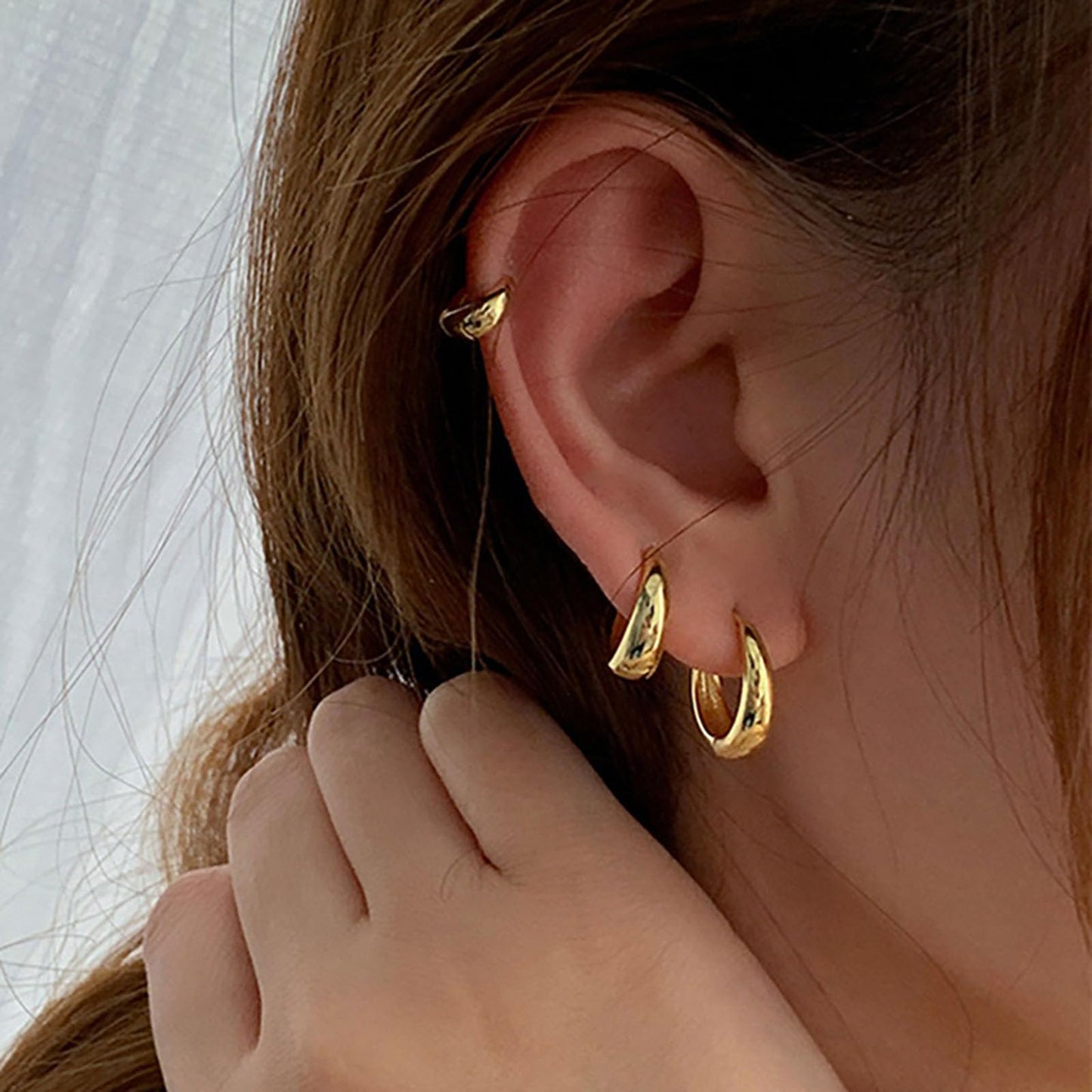 Gold Hoop Earrings Jewelry for Women Chunky Gold Silver Earring 14K Gold Filled Hypoallergenic Small Huggie Hoops Lightweight Tiny Thick Trendy Hoop Earrings Stacks for Multiple Piercing