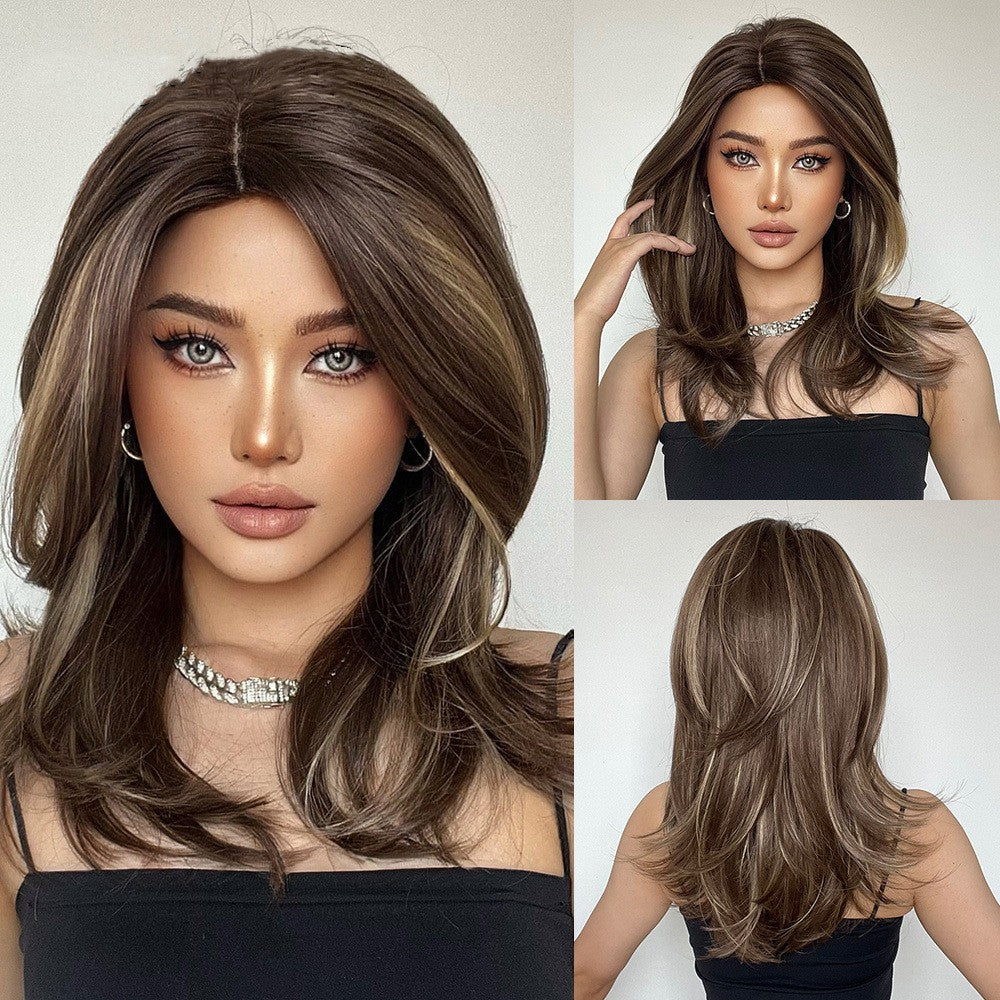 Middle Part Shoulder Length Synthetic Wigs