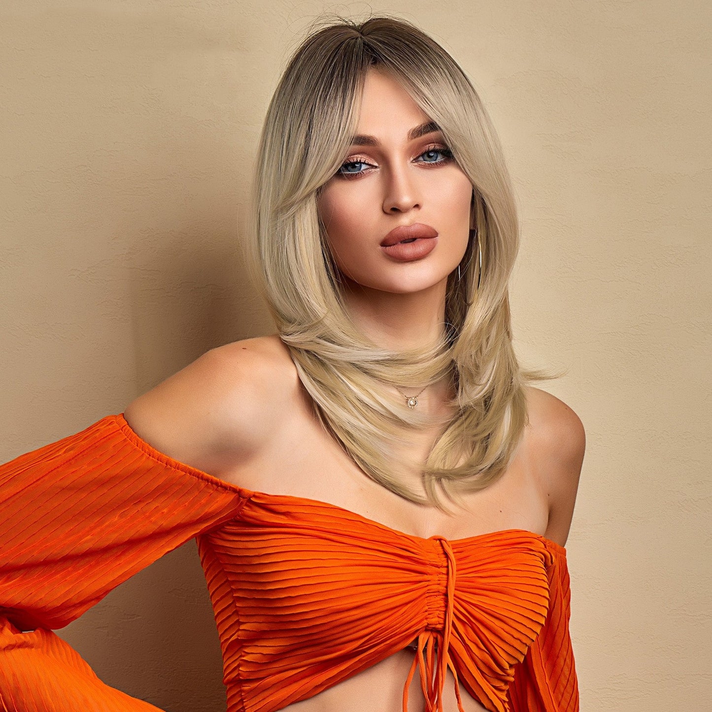 Middle Part Long Length Synthetic Wigs