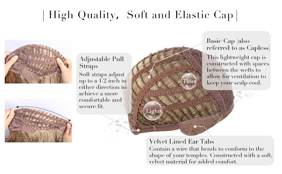 Blonde Long Length Synthetic Wigs with Bangs