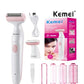 Depilador Feminino Kemei KM-113 Rosa Recarregável Áreas Axilas e Virilha