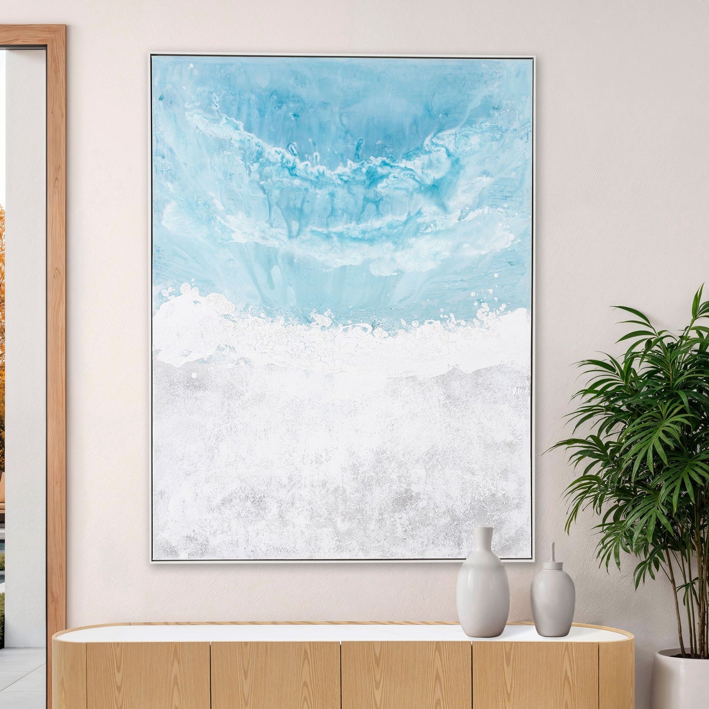 Cuadro al óleo con marco de madera. 120*160 cm