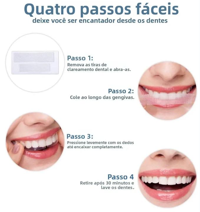 Fitas Clareadoras 9d Advanced Teeth 7 Envelopes 14 Pares Sorriso Branco Perfeito Top