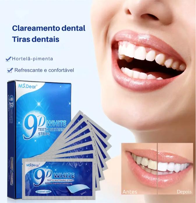 Fitas Clareadoras 9d Advanced Teeth 7 Envelopes 14 Pares Sorriso Branco Perfeito Top