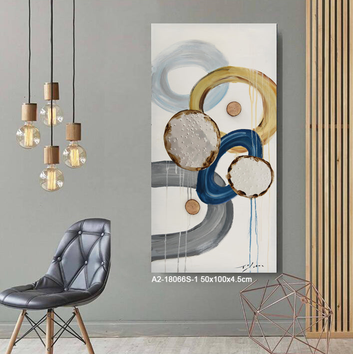 Framed Abstract Metal Wall Art 50*100 cm