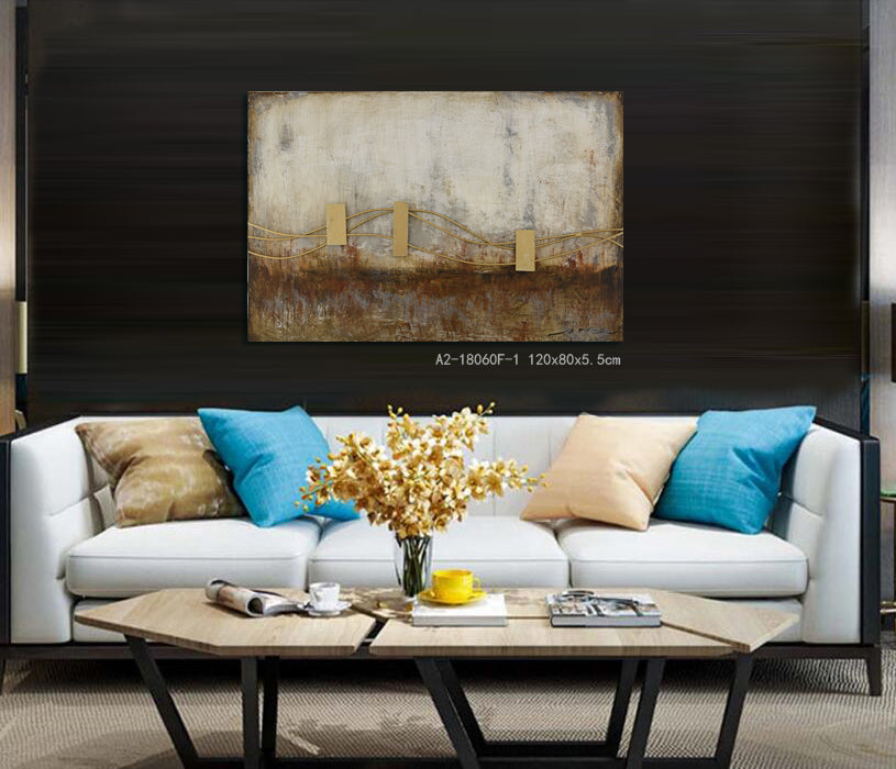 Framed Abstract Golden Bridge Wall Art 120*80 cm