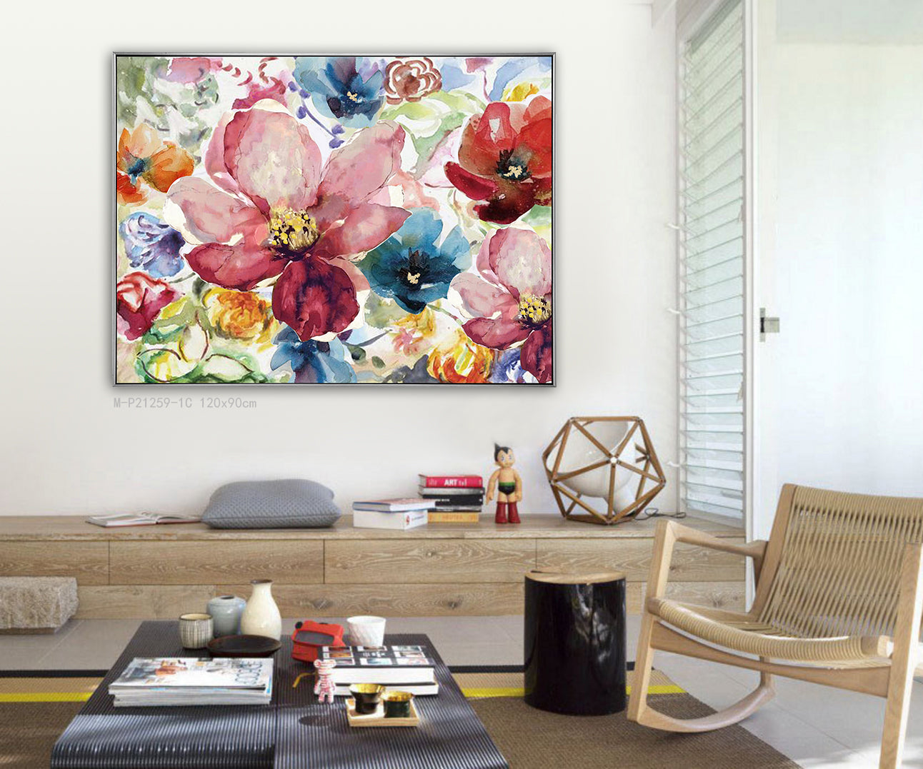 Framed Silver/White Customized Cherry Bouque 90*60 cm