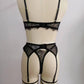 Women's Laced Lingerie Sets Two Piece Babydoll Harness Cage Cup Hollow Out Underwear