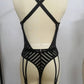 Women Lingerie Set Strappy Criss Cross Harness Cage Bra Deep V Neck Bikini Naughty Outfits
