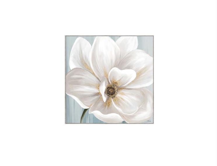 Framed Silver/White Customized White Peony 60*60 cm