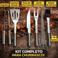 Kit Churrasco Inox Profissional Com Estojo Conjunto Completo 6 peças