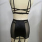 Women's Strappy Harness Hollow Out 2 Piece Cut Out Underwear Bra and Panty Lingerie Sets