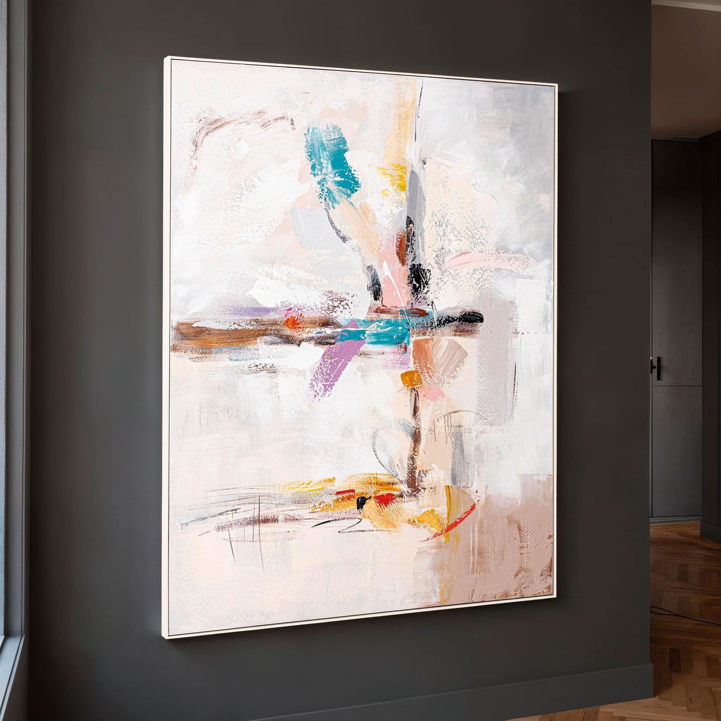 Cuadro al óleo con marco de madera. 60*90 cm