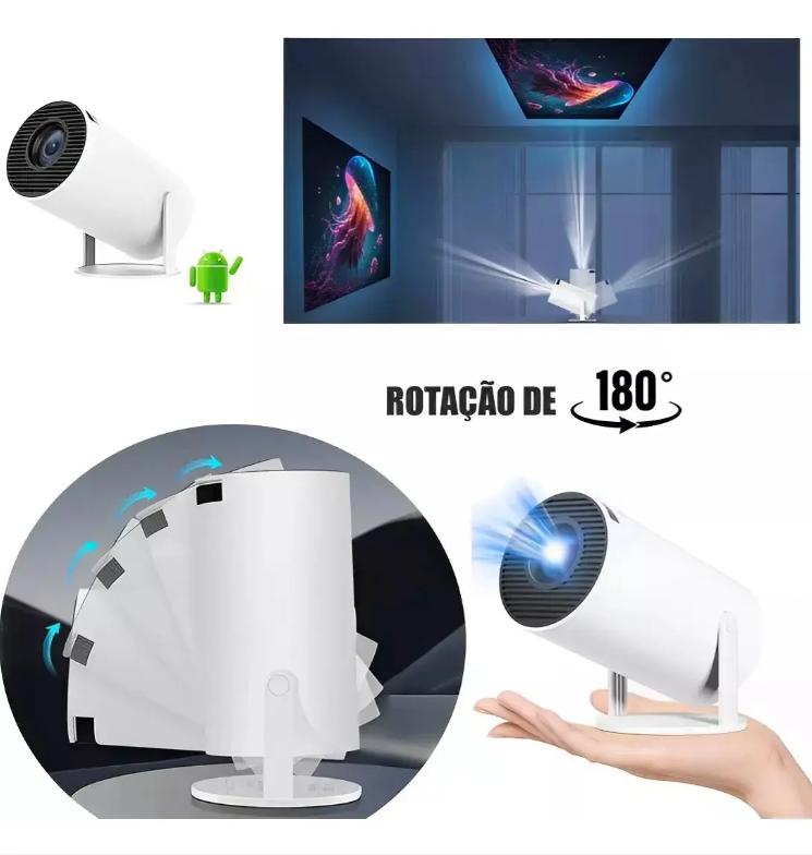 Mini Projetor Smart 4k Wifi 1080p Hd Hy300 Cor Bran
