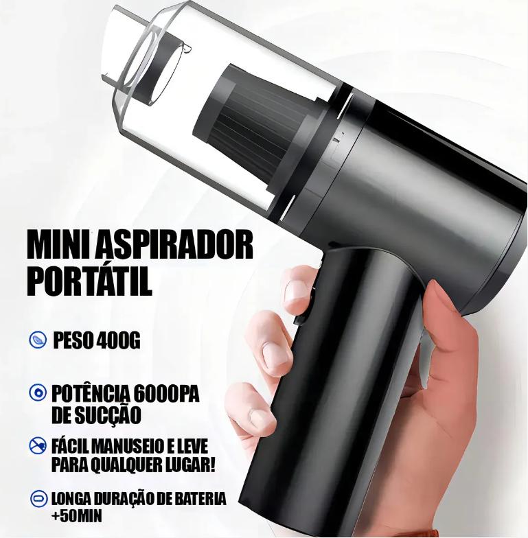 Mini Aspirador de Pó Automotivo Portátil 120W Soprador Refil Filtros Recarregável 3 em 1 USB Potente Extratora Vertical Profissional Silencioso Premium Vácuo Limpeza Carro Multifuncional Casa