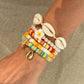 Hawaii Surfer Bead Bracelets Set Y2K Star Flower Charms Pearl Bracelets Sea Clay Colorful Beaded Stretch Bracelet for Women