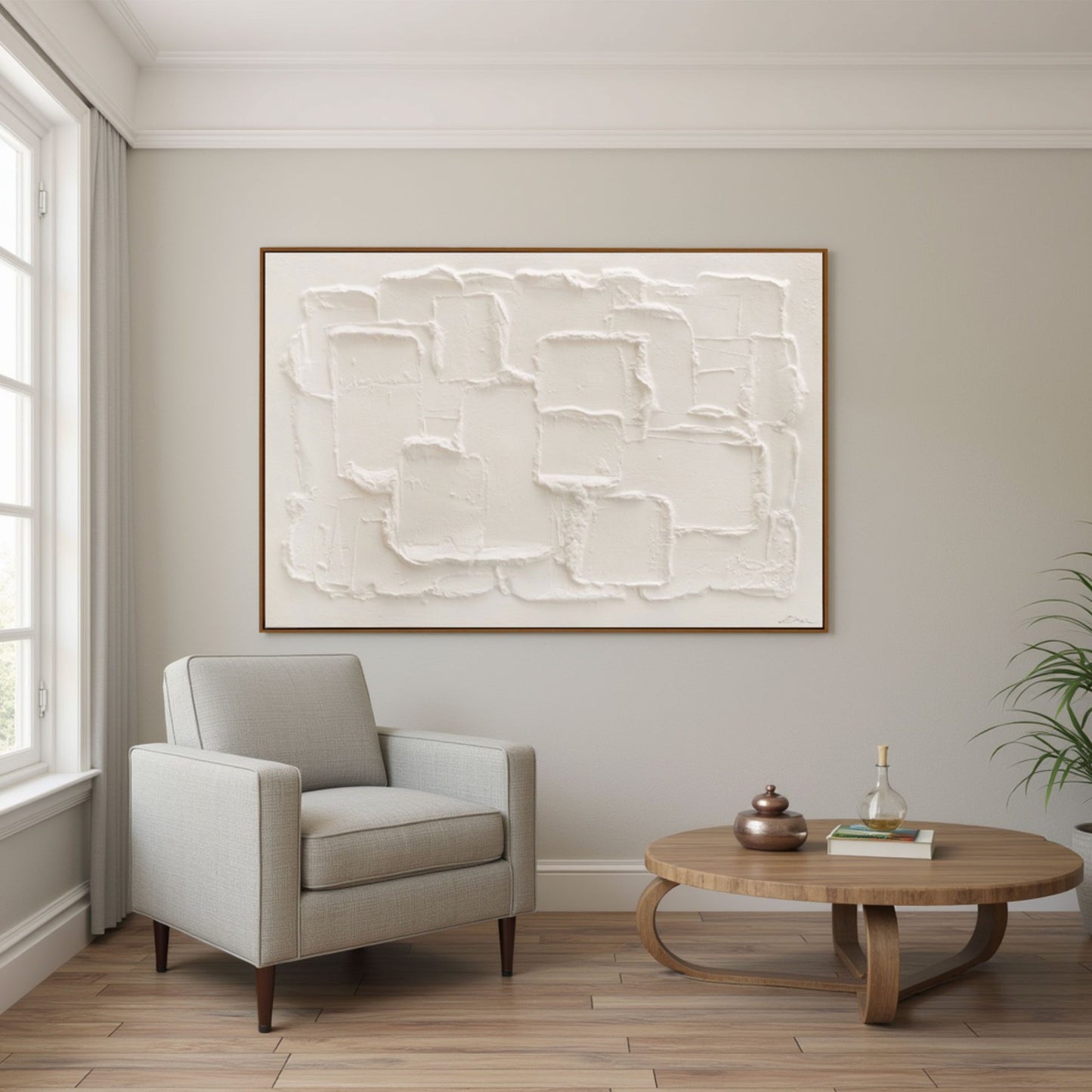 Cuadro óleo con marco madera 80*120 cm. marco nogal