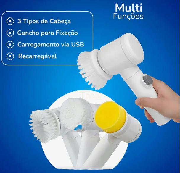 Escova Magica De Limpeza Eletrica 5 Em 1 Multifuncional