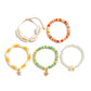 Hawaii Surfer Bead Bracelets Set Y2K Star Flower Charms Pearl Bracelets Sea Clay Colorful Beaded Stretch Bracelet for Women