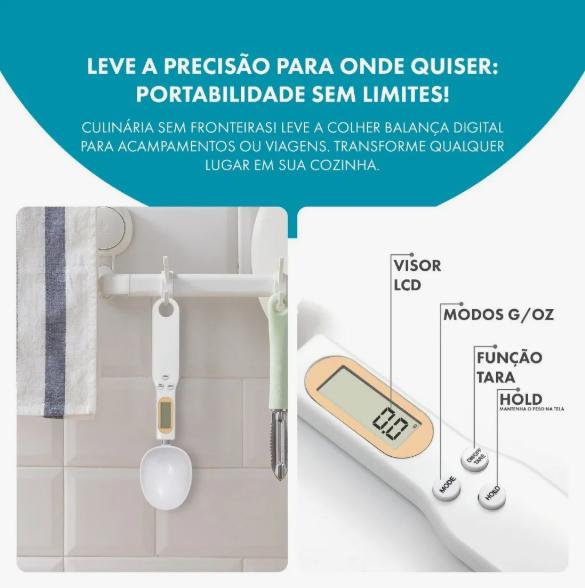 Balança Digital Colher Portátil 500g,precisa 0.1g, Auto-off