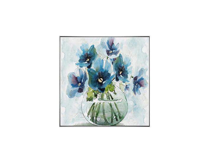 Flower Vase Paintings with Silver Outer Frame 60*60 cm