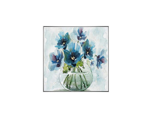 Flower Vase Paintings with Silver Outer Frame 60*60 cm