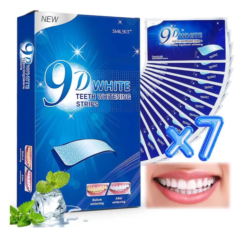 Fitas Clareadoras 9d Advanced Teeth 7 Envelopes 14 Pares Sorriso Branco Perfeito Top