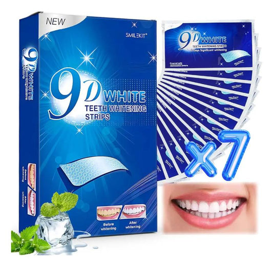 Fitas Clareadoras 9d Advanced Teeth 7 Envelopes 14 Pares Sorriso Branco Perfeito Top