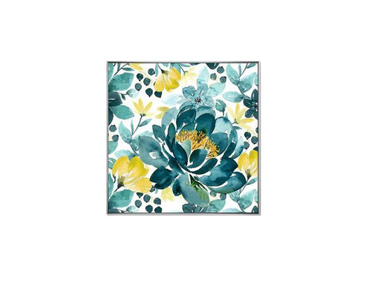 Framed Silver/Black Customized Abstract Floral II 80*80 cm