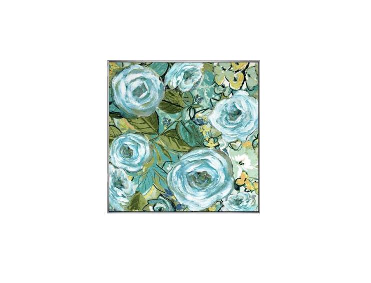 Framed Silver/Black Customized Abstract Floral III 80*80 cm