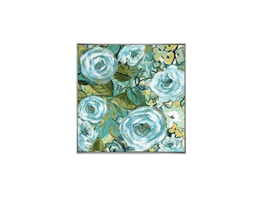 Framed Silver/Black Customized Abstract Floral III 80*80 cm