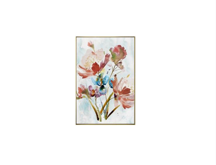 Framed Gold/White Customized Watercolor Floral 60*90 cm