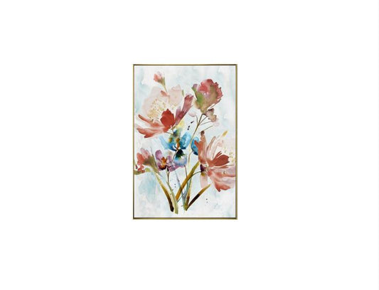 Framed Gold/White Customized Watercolor Floral 60*90 cm