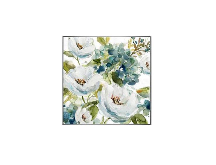 Framed Silver/Black Customized Abstract Floral 80*80 cm