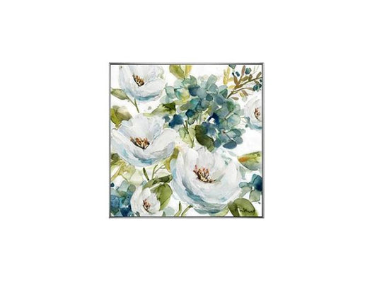 Framed Silver/Black Customized Abstract Floral 80*80 cm