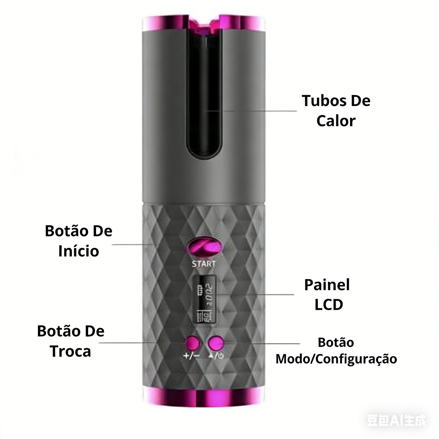Cacheador Modelador Para Cabelo Cachos S/fio Recarregável 110,220