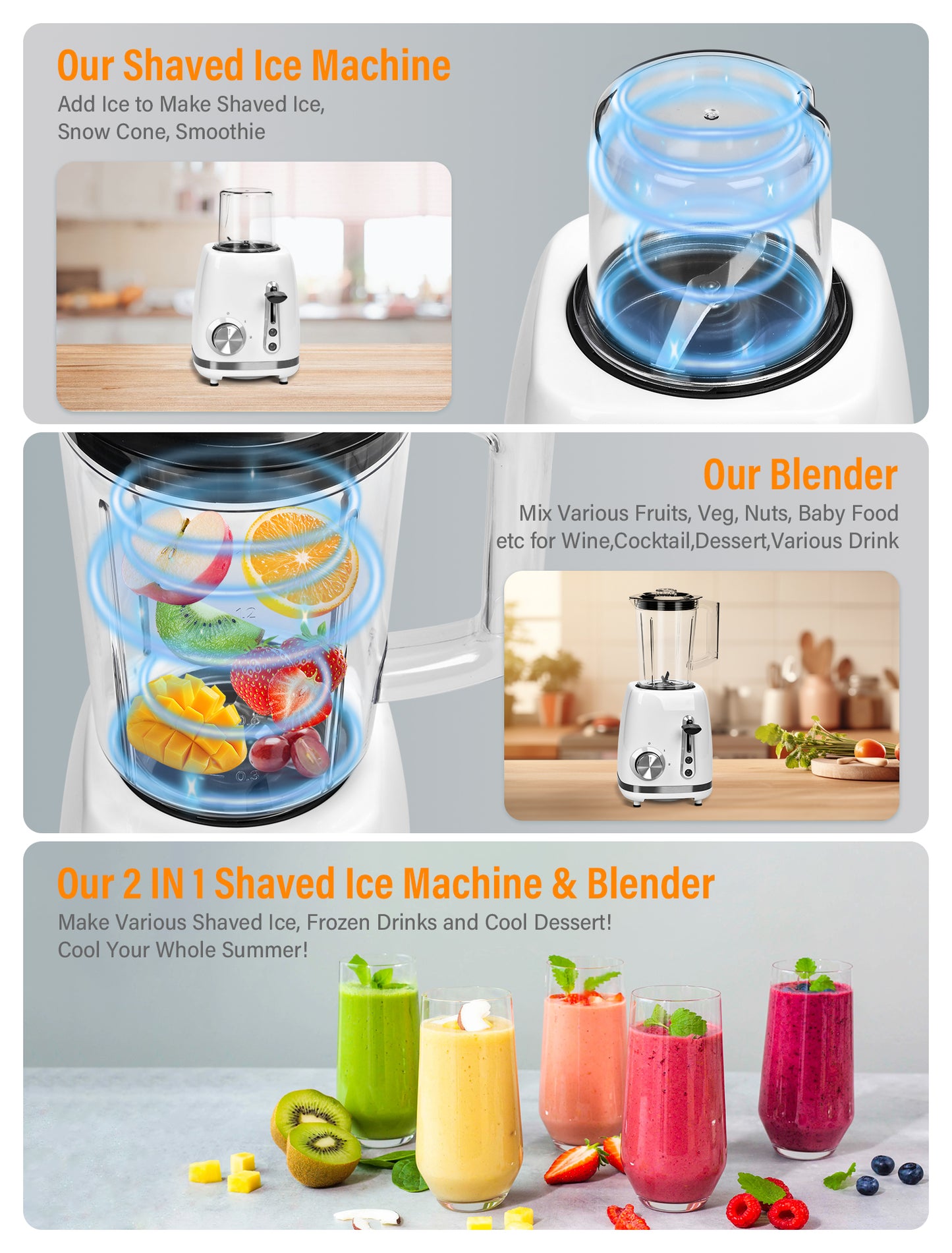 Shaved Ice Snow Cone Machine Ice Crusher