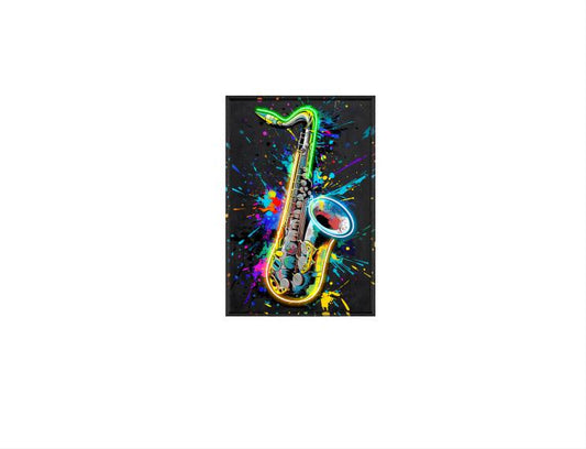 Lighted Wall Art Canvas Home Decoration - Saxophone Printed Decor with LED And Color-Changing Lights for Home and Office (16x24 inch)