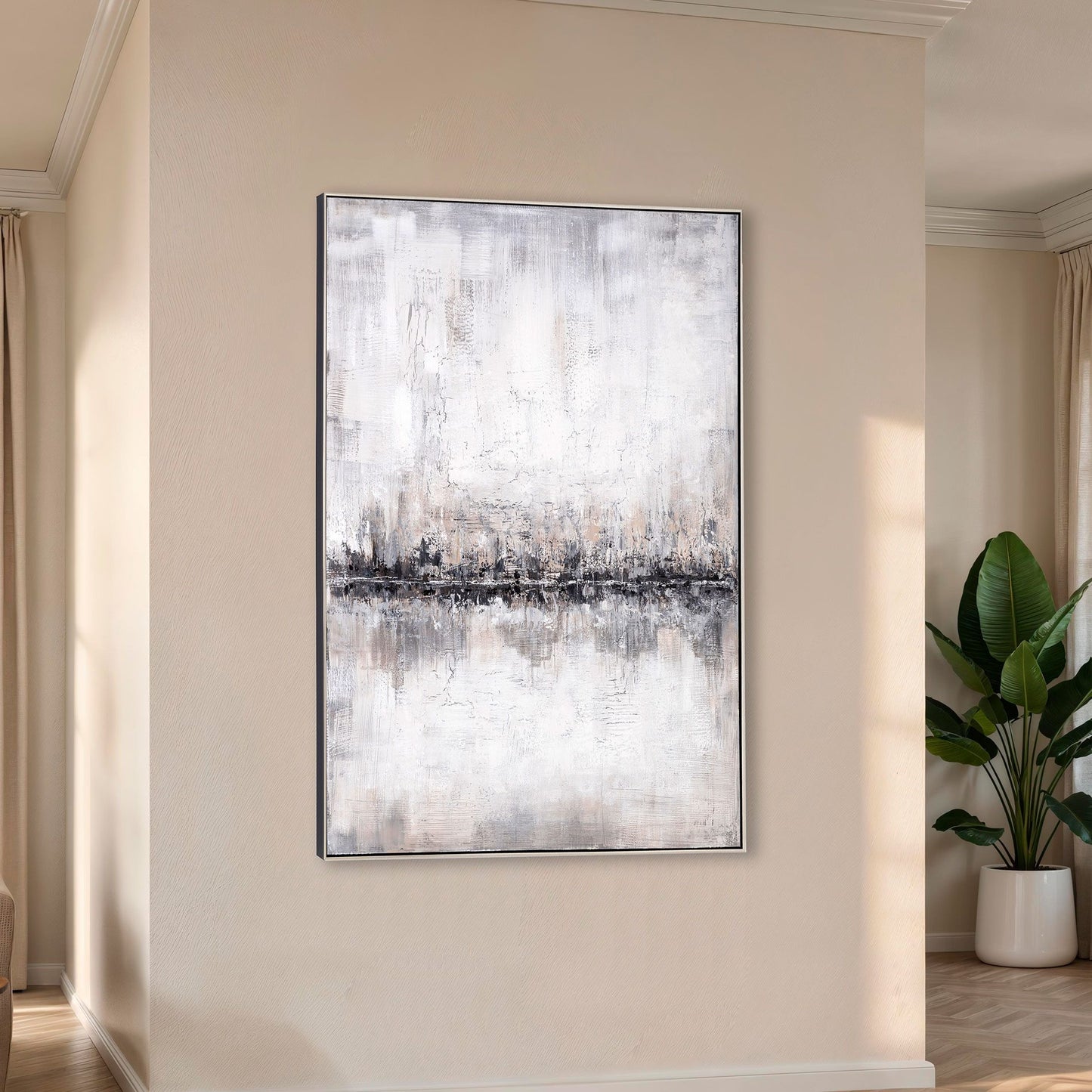 Cuadro al óleo con marco de madera. 120*160 cm