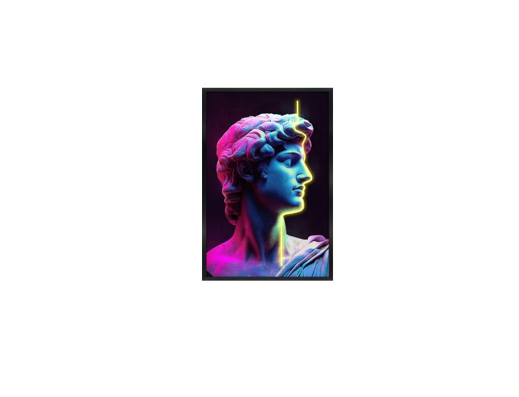 Signed Artist Lighted David Canvas Print Purple Home Decor LED Light Wall Art (24x36 inch)