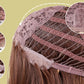Brown Transition Grey Long Length Synthetic Wigs with Bangs